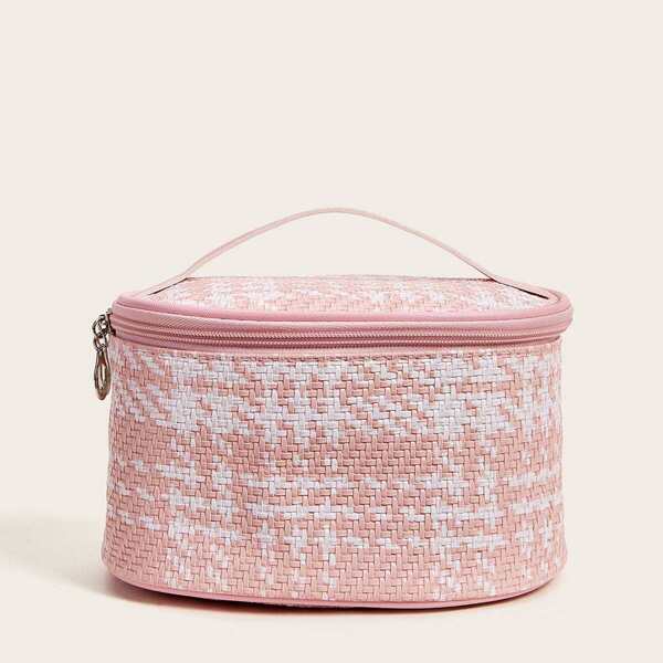 

Houndstooth Pattern Makeup Bag
