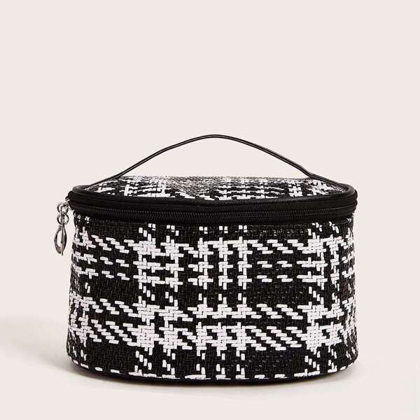 

Houndstooth Pattern Makeup Bag