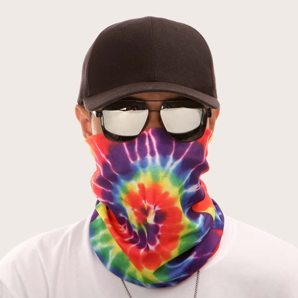 

Men Tie Dye Pattern Face Scarf