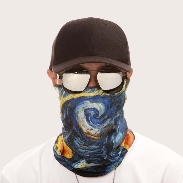 

Men Starry Night Pattern Face Scarf