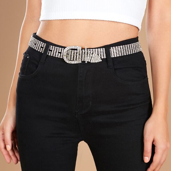 

Oval Buckle Rhinestone Crystal Belt