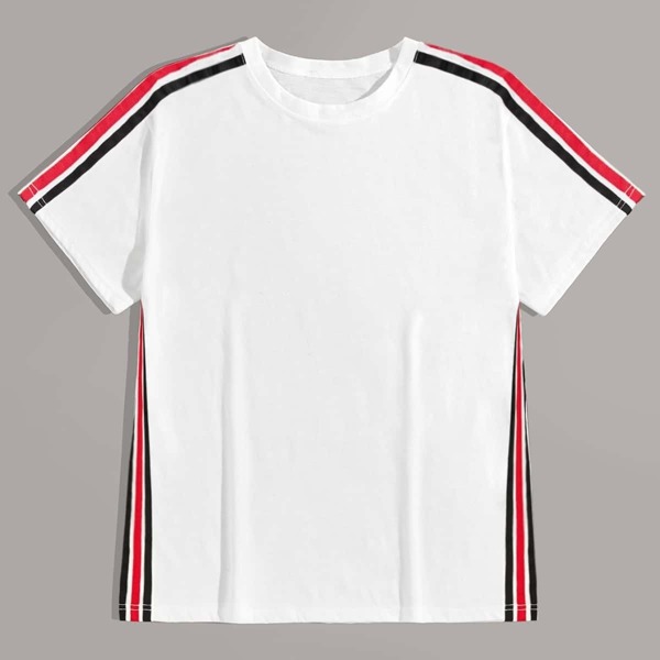 

Men Side Stripe Short Sleeve Tee