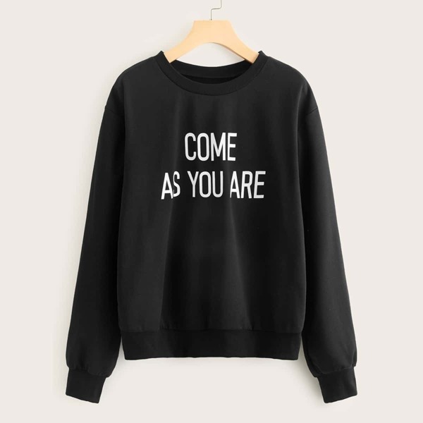 

Letter Print Dropped Shoulder Sweatshirt