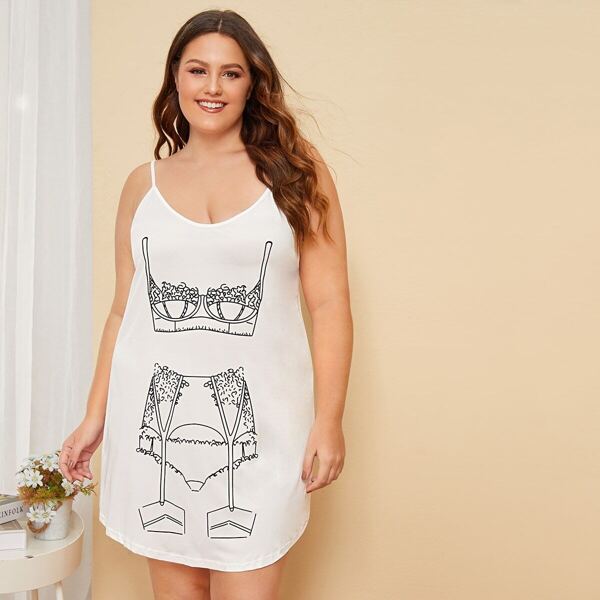 

Plus Graphic Print Cami Night Dress