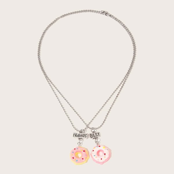 

Toddler Girls Donut Pendant Necklace 2pcs