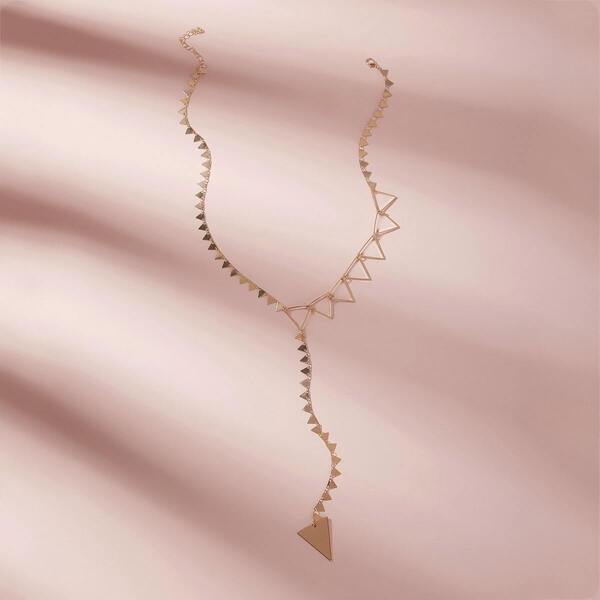 

Multi Triangle Lariat Necklace 1pc, Gold