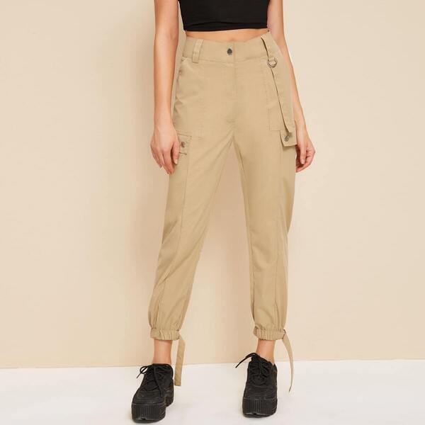 

Buckle Hem Pocket Side Cargo Pants
