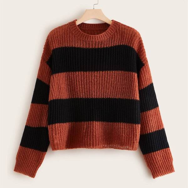 

Plus Colorblock Knit Sweater, Multicolor