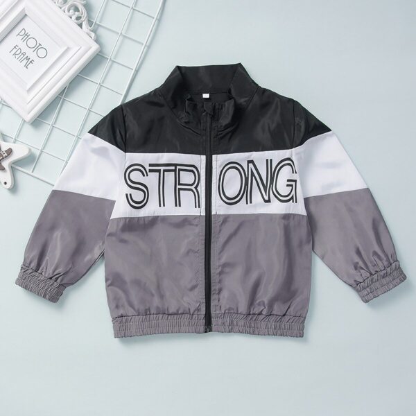 

Toddler Boys Cut And Sew Letter Windbreaker Jacket, Multicolor
