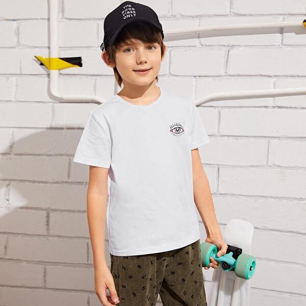 

Boys Eye Print Tee, White