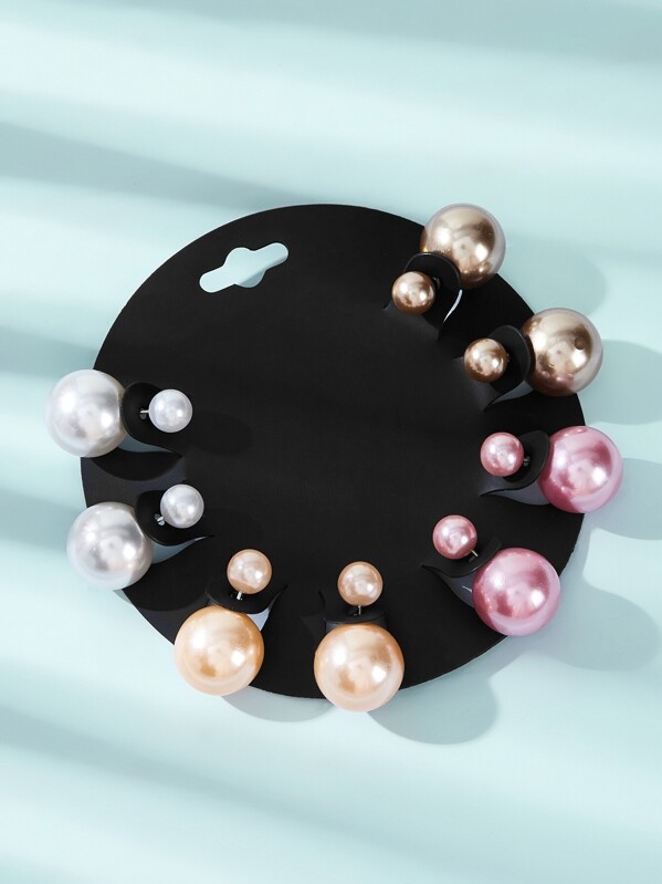 

Colorful Ball Stud Earrings 4pairs, Multicolor