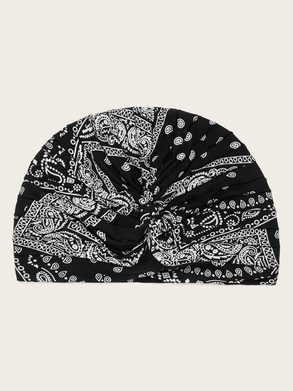 

Paisley Pattern Turban Hat, Multicolor