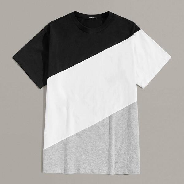 

Men Colorblock Top, Black and white