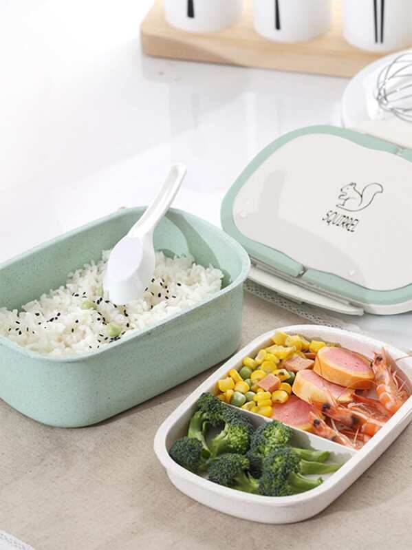 

Portable Double Layer Wheat Straw Lunch Box 1pc