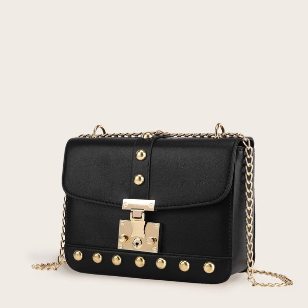 

Studded Decor Chain Crossbody Bag