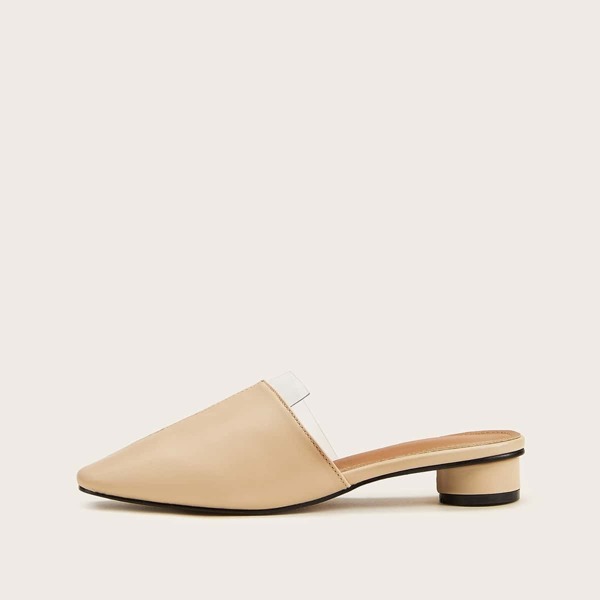 

Square Toe PVC Panel Flat Mules