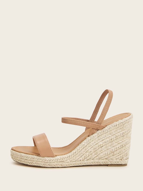 

Open Toe Espadrille Wedges, Khaki