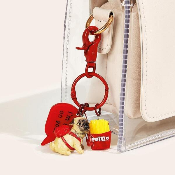 

Cute Dog & French Fries Decor Bag Accessory