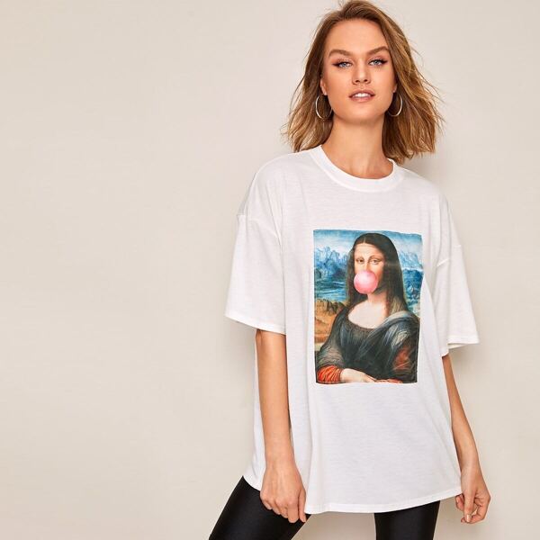 

Drop Shoulder Figure Print Tee