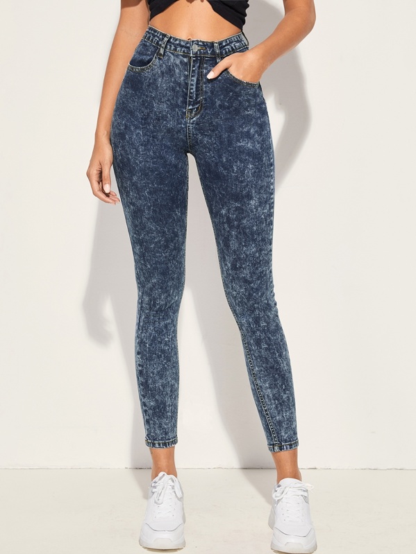 

Dark Wash Skinny Jeans, Blue, Giulia