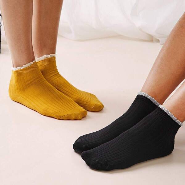 

Lace Trim Ankle Socks 2pairs