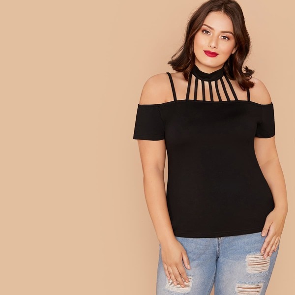 

Plus Cutout Yoke Solid Top, Black
