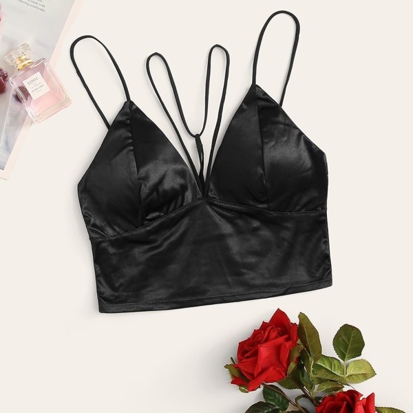 

Longline Satin Bralette