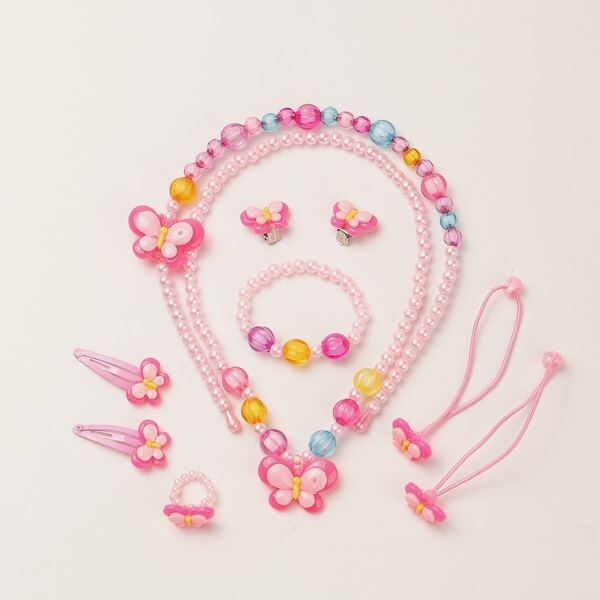 

Toddler Girls Butterfly Decor Jewelry Set 10pcs