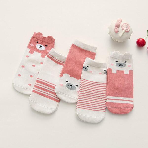 

Toddler Kids Cartoon Pattern Socks 5pairs