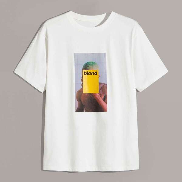 

Men Letter & Figure Graphic Tee, White