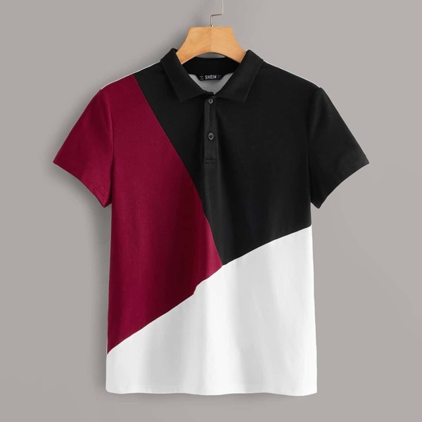 

Cut-and-sew Polo Shirt, Multicolor