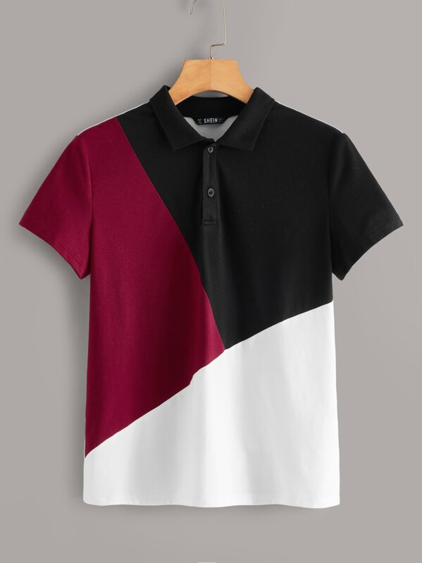 

Cut-and-sew Polo Shirt, Multicolor