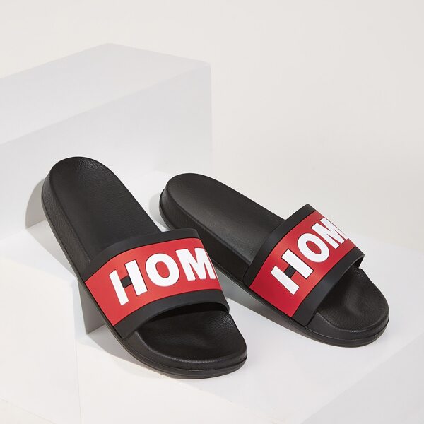 

Men Letter Print Wide Fit Sliders