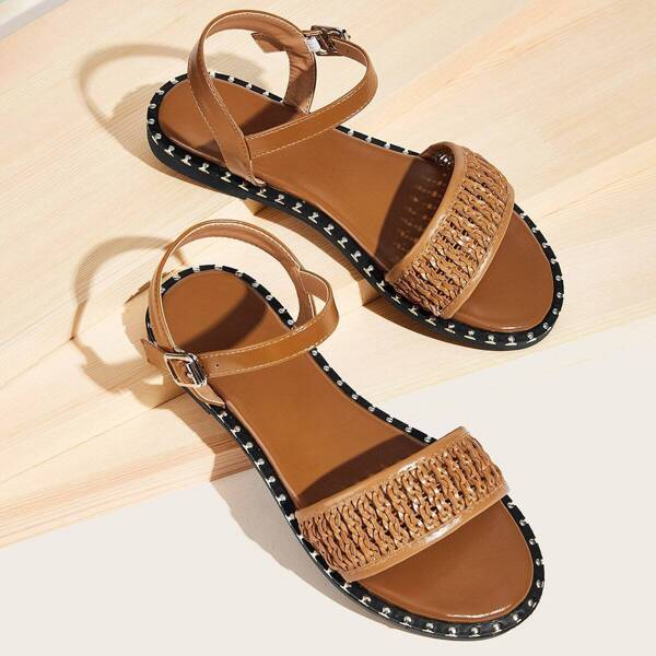 

Braided Detail Buckle Strap Sandals