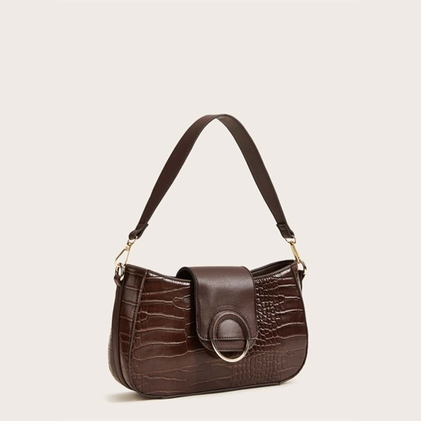 

Croc Embossed Baguette Bag