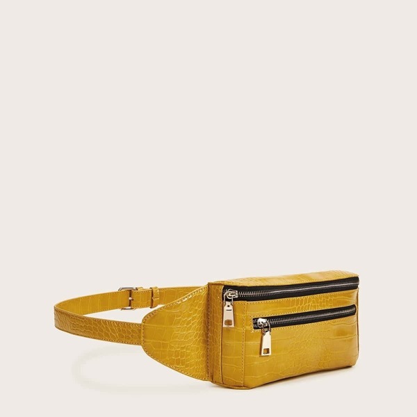 

Zip Front Croc Embossed Fanny Pack