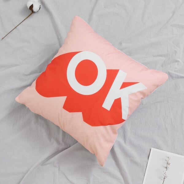 

Letter OK Print Cushion Cover