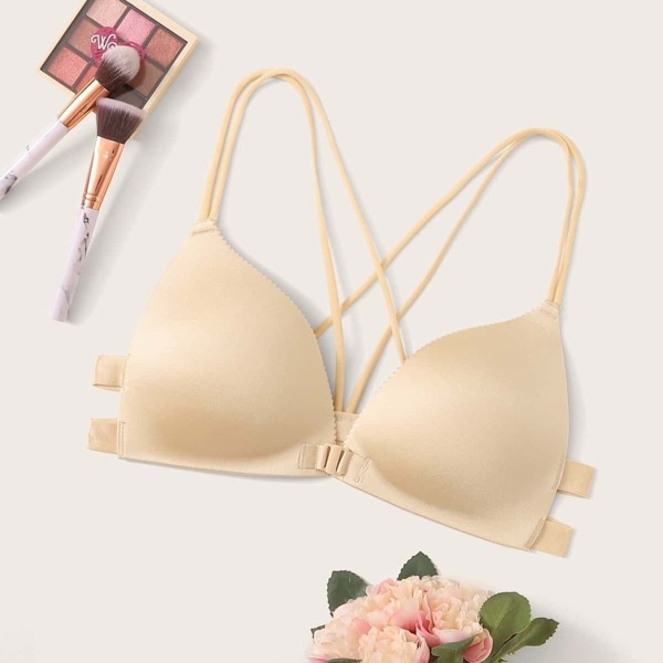 

Hook Front Crisscross Back Bra