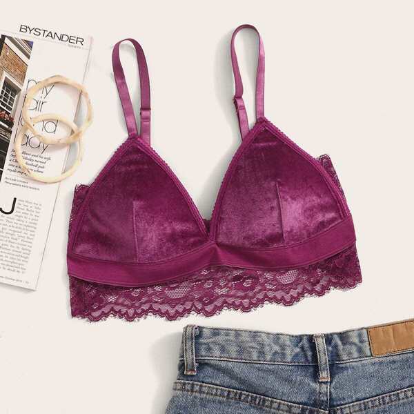 

Eyelash Lace Velvet Bralette