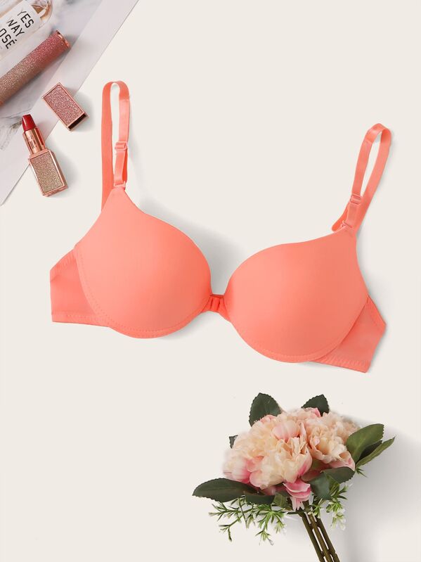 

Adjustable Strap Underwire Bra, Pink