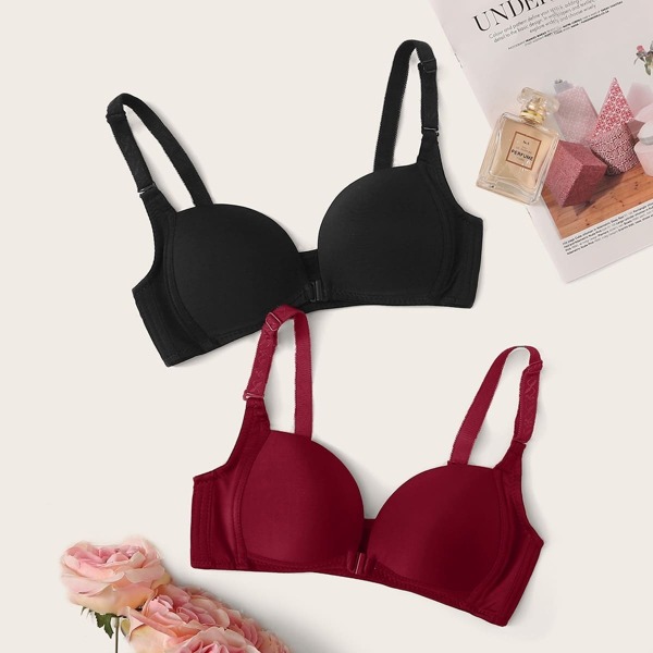 

Adjustable Strap Bra Set 2pack, Multicolor