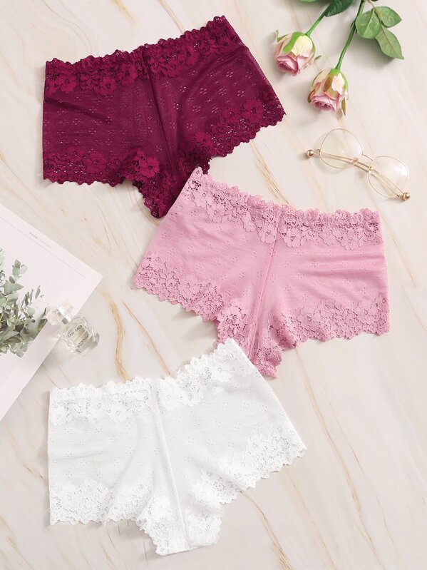 

Floral Lace Panty Set 3pack, Multicolor