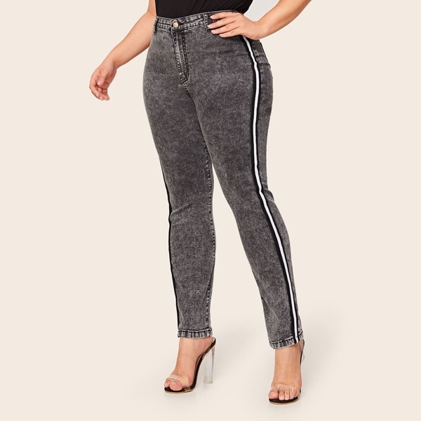 

Plus Side Stripe Flakes Jeans