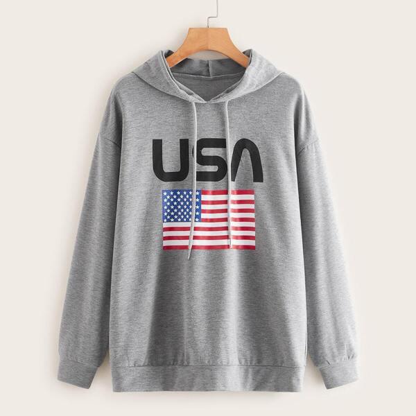 

Red White And Blue Drawstring Hoodie