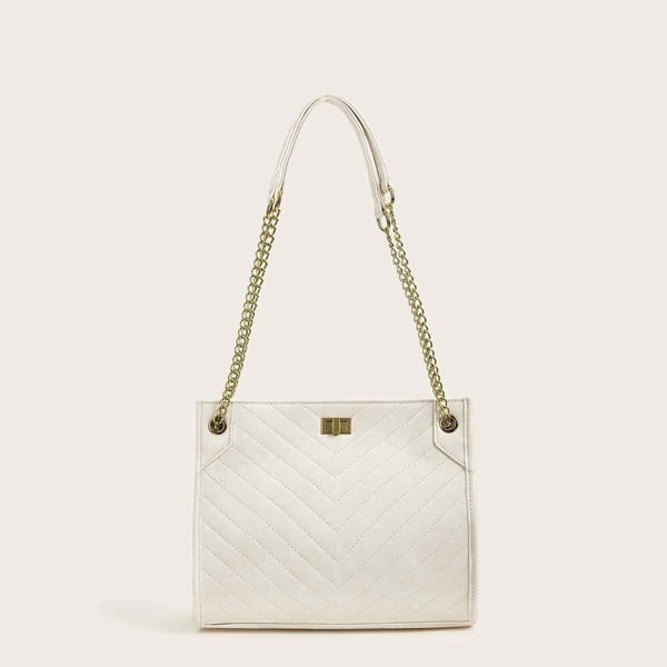 

Twist Lock Quilted Chain Shoulder Bag