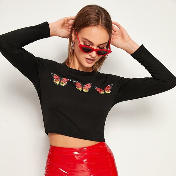 

Butterfly Print Fitted Tee