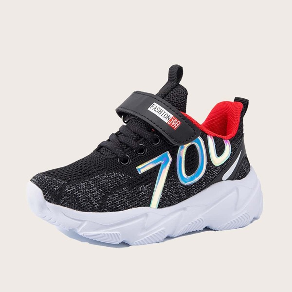 

Girls Velcro Strap Chunky Sole Trainers, Black