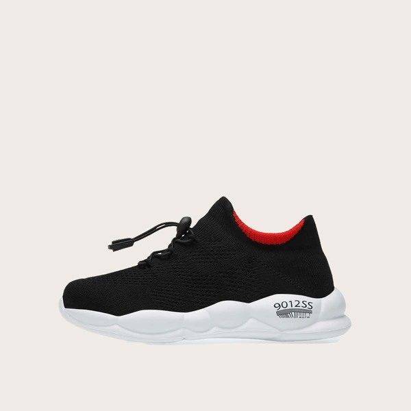 

Girls Slip On Knit Trainers, Black