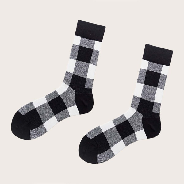 

Men Plaid Pattern Socks 1pair