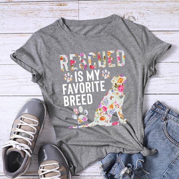 

Letter And Dog Print Tee